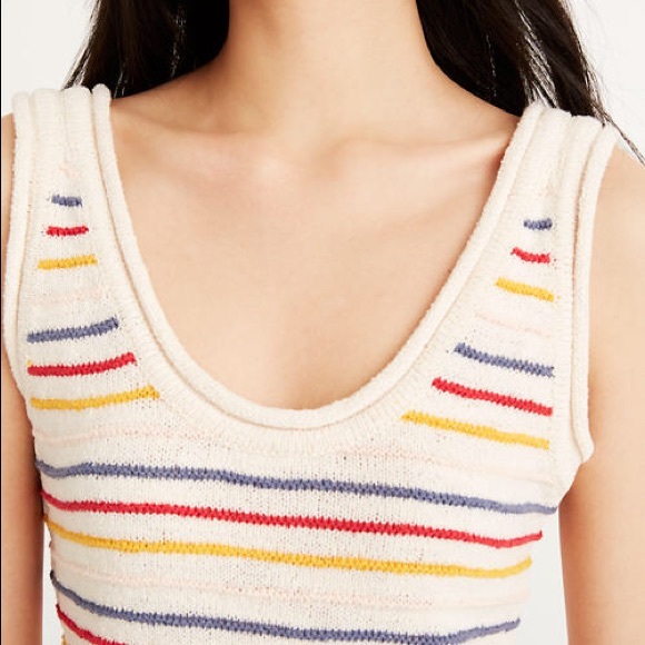 NWT Madewell Scoop Sweater Tank in Allgood Stripe - Picture 4 of 11